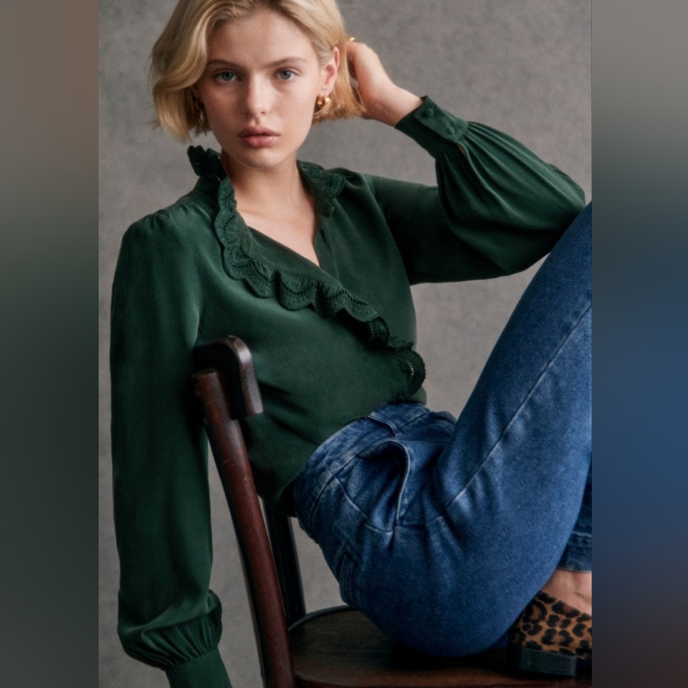 Sezane Chlo Bottle Green Size 38 - NWT